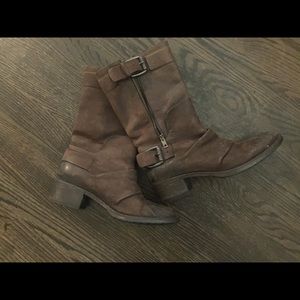 Vera Wang brown Moto style boot.